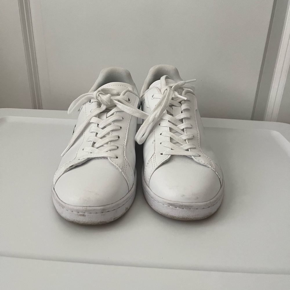 Lacoste Women’s Tennis Shoes Sz 8 White Sneakers Low Tops Preppy Academia Y2K - Picture 2 of 8